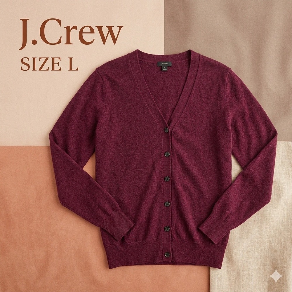J.Crew Quiet Luxury Wool Cashmere Blend V-Neck Cardigan Sweater Men L⁶